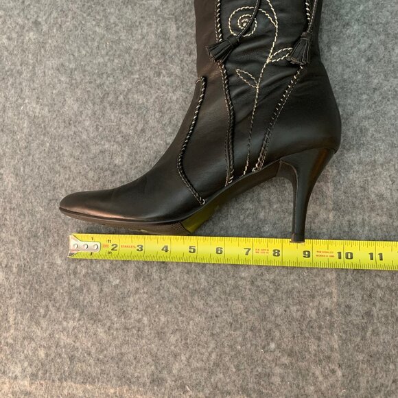 Staccato Women's Black Heel Pump Knee High Boots - Picture 13 of 13